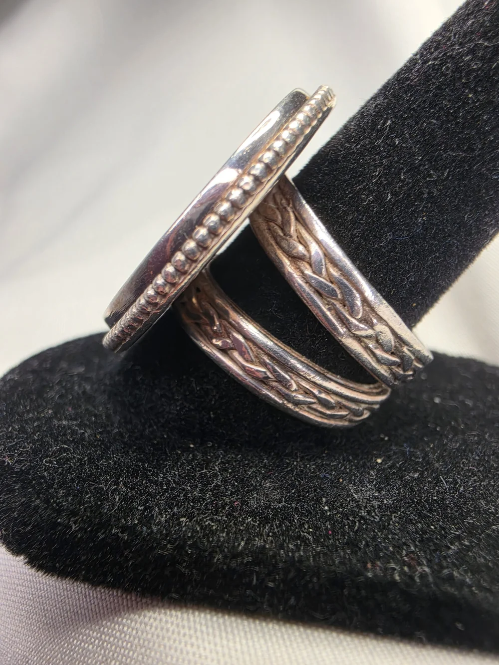 2 Mohurs coin of Nepal Statement Ring Sterling Silver Sz 7.5